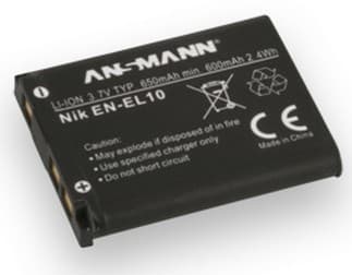 ANSMANN A-Nik EN EL 10 - Akku - Li-Ion - 650 mAh - Nikon Coolpix S203, S210, S220, S230, S3000, S4000, S5100, S520, S570, S60, S600, S80 - Nikon Cool