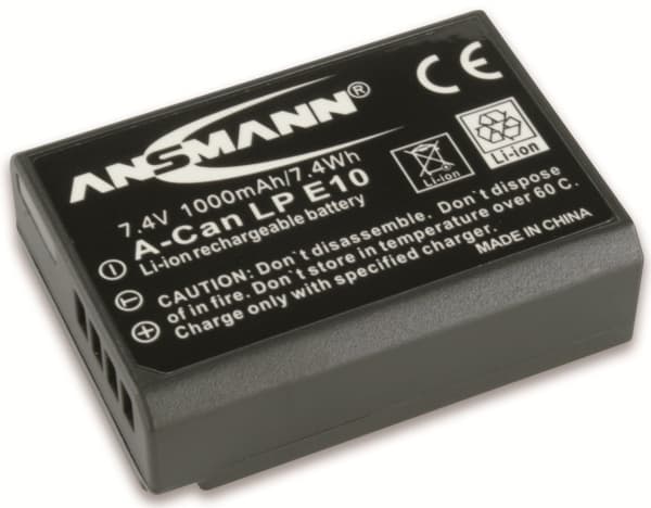 Ansmann A-Can LP E10, 1000 mAh, 7,4 V, Litiumioni (Li-Ion)