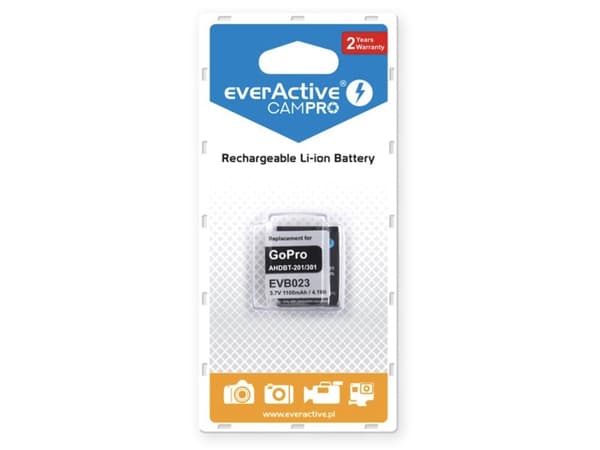 Everactive EVB023, GoPro, 1100 mAh, 3,7 V, Lithium-Ion (Li-Ion)