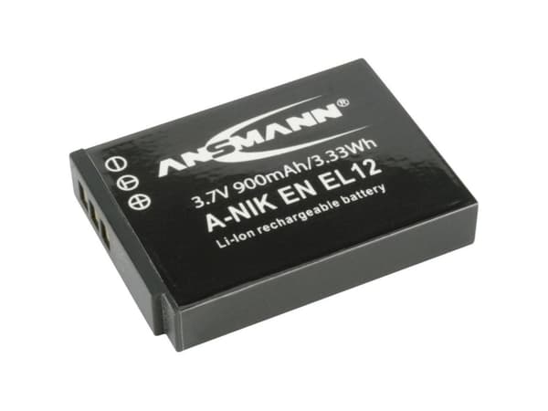 ANSMANN A-Nik EN EL 12 - Kamerabatteri - Li-Ion - 900 mAh - Nikon Coolpix A1000, A900, AW120, AW130, P340, S9600, S9900, W300; KeyMission 170, 360; N