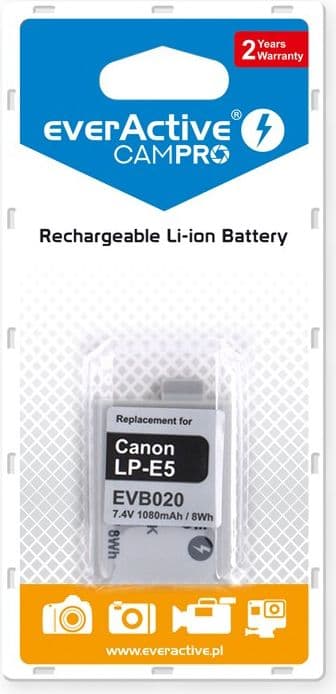 Everactive EVB020, Canon, 1080 mAh, 7,4 V, Lithium-Ion (Li-Ion)