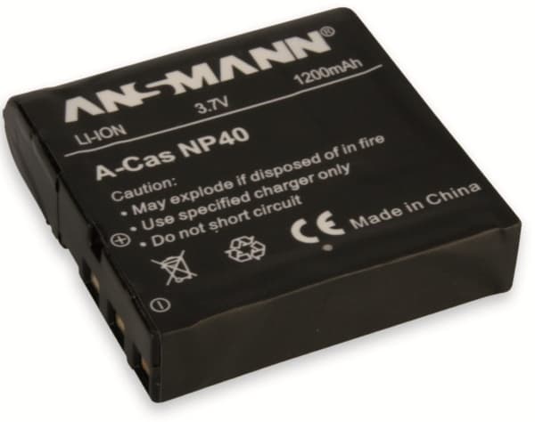Ansmann A-Cas NP 40 - Kamera / videokamera batteri Li-Ion 1200 mAh - for Casio YC-430, EXILIM ZOOM EX-Z30, Z300, Z400, Z450, High Speed EXILIM EX-FC1
