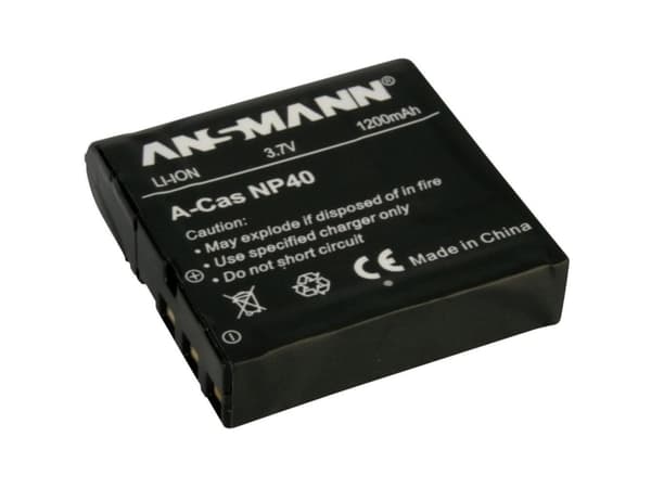 Ansmann A-Cas NP 40 - Kamera / videokamera batteri Li-Ion 1200 mAh - for Casio YC-430, EXILIM ZOOM EX-Z30, Z300, Z400, Z450, High Speed EXILIM EX-FC1