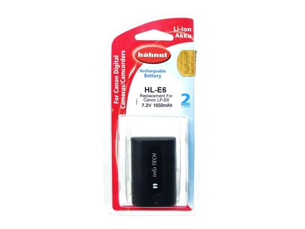 Hähnel HL-E6 - Batteri - Li-Ion - 1650 mAh - for Canon LC-E6, LC-E6E, XC10, XC15; EOS 5D, 5DS, 60, 6D, 70, 7D, 80, 90, R, R5, R6, R7, Ra