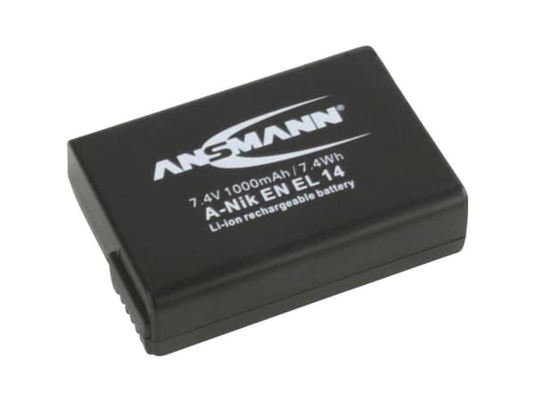 ANSMANN A-Nik EN EL 14 - Akku - Li-Ion - 1000 mAh - Nikon D3200, D5100, D5200, D5300, D5500, D5600, Df; Coolpix P7000, P7100, P7700, P7800 - Nikon D3
