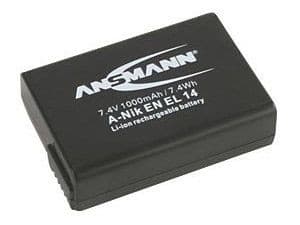 ANSMANN A-Nik EN EL 14 - Akku - Li-Ion - 1000 mAh - Nikon D3200, D5100, D5200, D5300, D5500, D5600, Df; Coolpix P7000, P7100, P7700, P7800 - Nikon D3