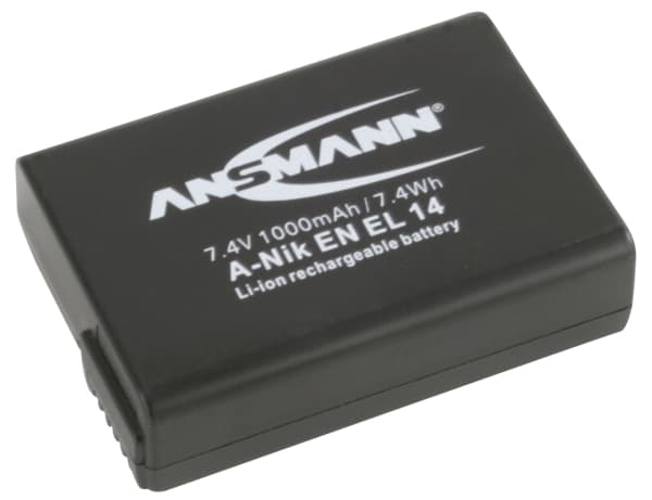 ANSMANN A-Nik EN EL 14 - Akku - Li-Ion - 1000 mAh - Nikon D3200, D5100, D5200, D5300, D5500, D5600, Df; Coolpix P7000, P7100, P7700, P7800 - Nikon D3