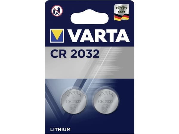 Varta 06032, Kertakäyttöinen akku, CR2032, Litium, 3 V, 2 kpl, 230 mAh