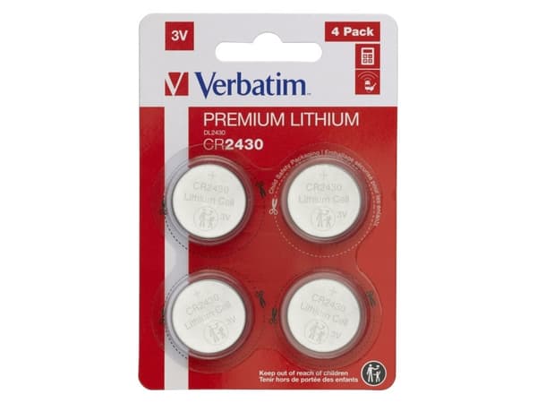 Verbatim CR2430 - Engangsbatteri - CR2430 - Litium - 3 V - 4 stk(er) - Sølv (49534)