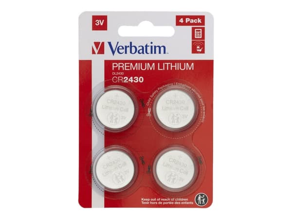Verbatim CR2430 - Engangsbatteri - CR2430 - Litium - 3 V - 4 stk(er) - Sølv (49534)