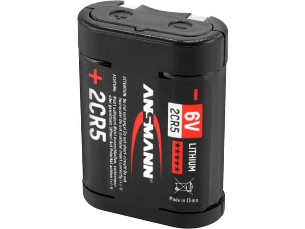 Ansmann 5020032, Kertakäyttöinen akku, Litium, 6 V, 2 kpl, Musta, -40 - 60 °C