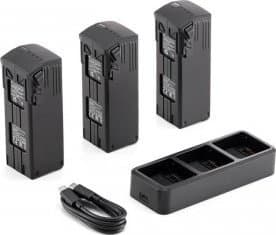 DJI - Akkulaturi + akku 3 x - Li-pol - 5000 mAh - 4S - 3 x akkujen lataus - 100 Watt - 5 A - 3 lähtöliitäntää (Mavic Intelligent Flight Battery -liit