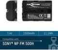 Miniatyrbillede 5 af 6: Ansmann A-Son NP FM 500H Lithium-Ion (Li-Ion) 1500mAh 7,4V genopladeligt batteri