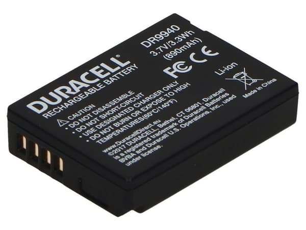 Duracell DR9940 - Kameran Li-Ion 900 mAh akku - Panasonic Lumix DMC-3D1, TZ25, TZ30, TZ31, TZ35, TZ36, TZ6EF-S, TZ8, ZS19, ZS25, ZS5, ZS7