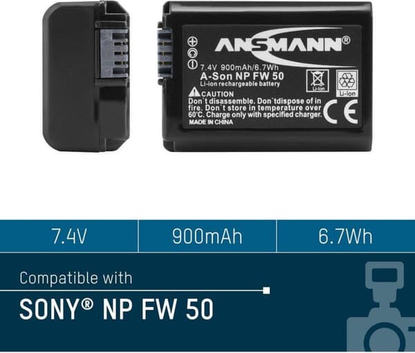 Ansmann A-Son NP FW 50 Lithium-Ion (Li-Ion) 900 mAh 7,4 V ladattava akku