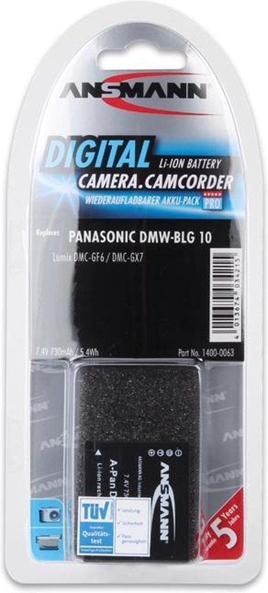 Ansmann genopladelige batterier/akkumulatorer 7,4V, 730mAh, sort