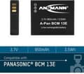 Miniatyrbillede 3 af 4: Ansmann 1400-00050 Lithium-Ion 950mAh 3,6V genopladeligt batteri/batteri