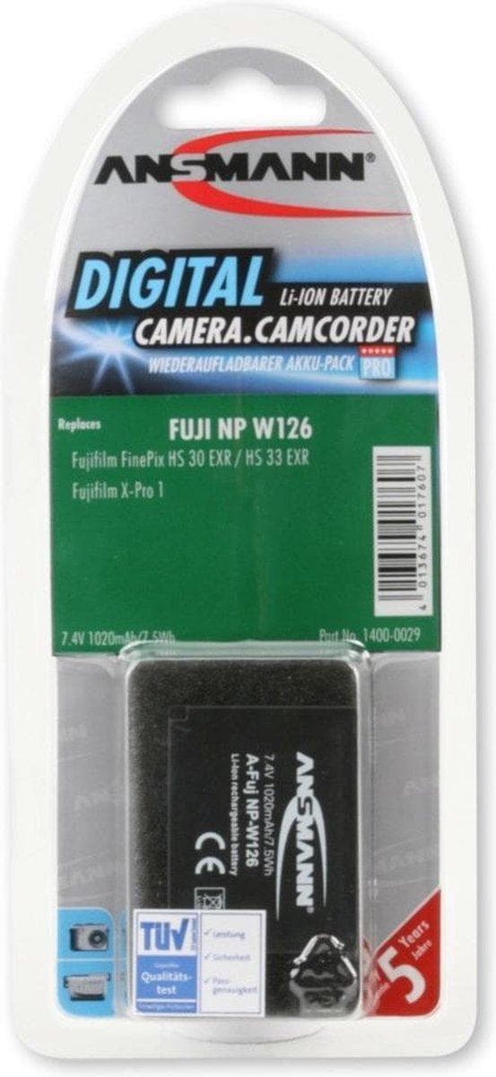 Ansmann A-FUJ NP-W 126 Lithium-Ion 1020mAh 7,4V genopladeligt batteri