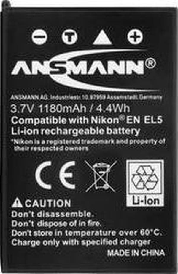 Ansmann Li-Ion akut A-Nik EN EL 5 ladattava akku Lithium-Ion (Li-Ion) 850 mAh 3,7 V
