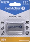 Miniatyrbillede 5 af 5: Genopladelige batterier everActive Ni-MH 6F22 9V 250 mAh Silver Line