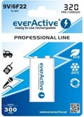 Miniatyrbillede 1 af 5: Genopladelige batterier everActive Ni-MH 6F22 9V 320 mAh Professional Line