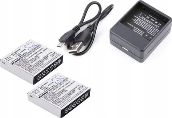 Cameron Sino 2x batteri + lader til Xiaomi Yi Az13-1