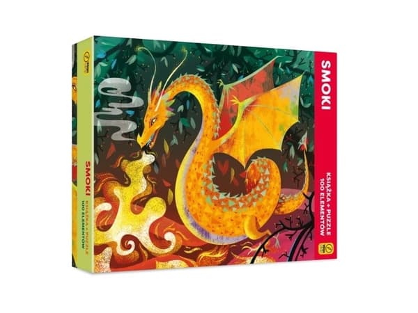 Wilga Play Puzzle Smoki. Kirja + palapeli 100 palaa