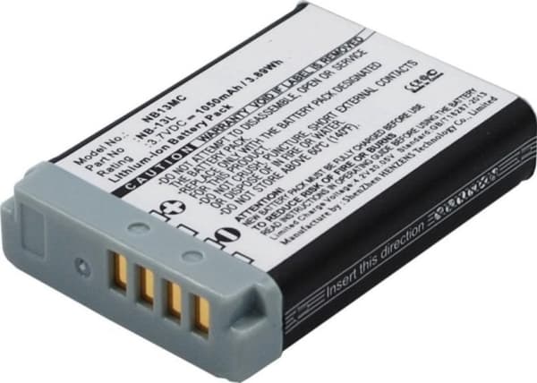 CoreParts - Batteri - Li-Ion - 1050 mAh - 3.9 Wh - svart - for Canon PowerShot G1, G5, G7, G9, SX620, SX720, SX730, SX740