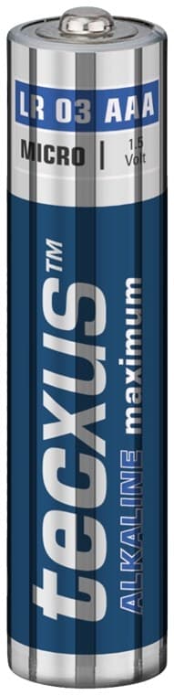 tecxus LR03/AAA (Micro) batteri, 10 stk. blister alkalisk manganbatteri, 1,5 V
