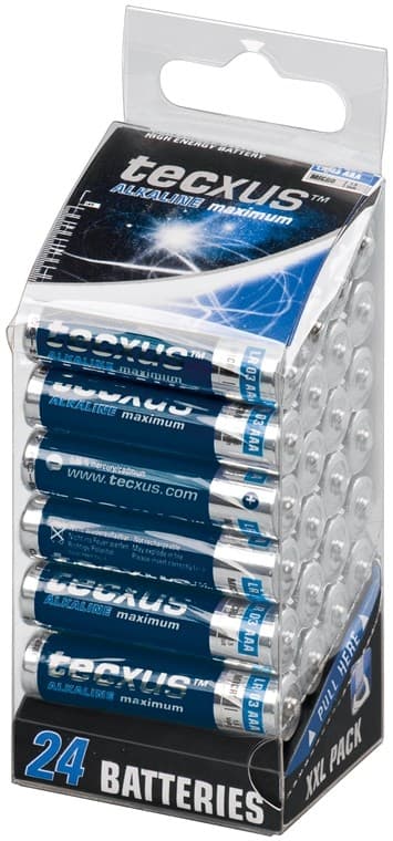 tecxus LR03/AAA (Micro) batteri, 24 stk. XXL Box alkaline mangan batteri, 1,5 V