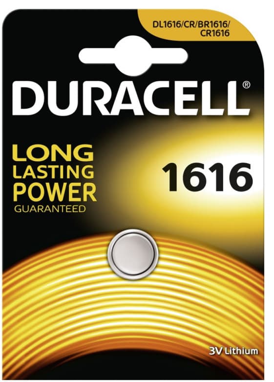 Lithium Button Battery DURACELL CR1616 3V 1pc./1pc./