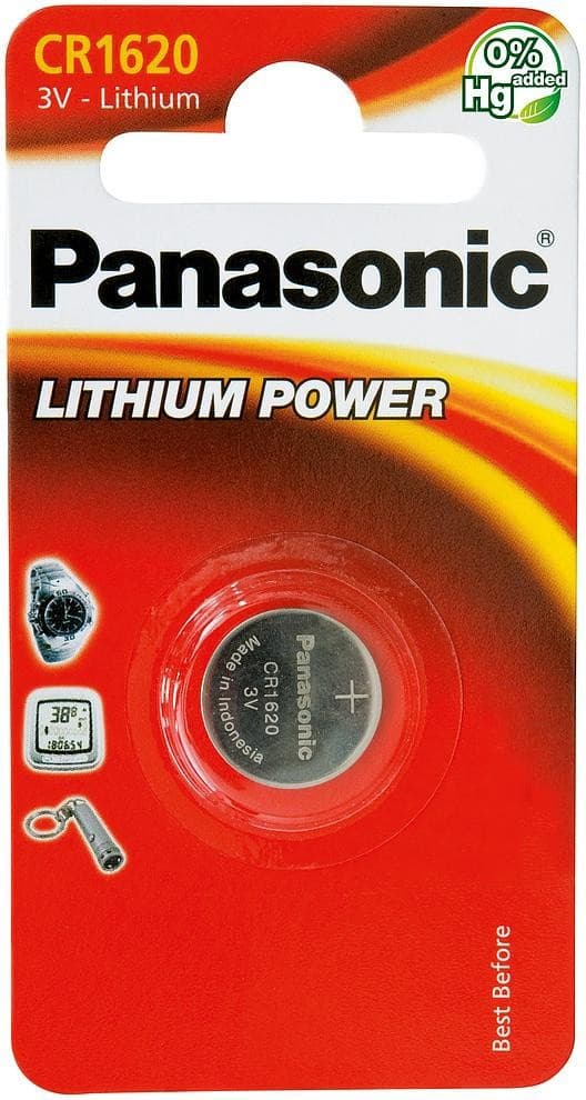 Lithium Button Battery PANASONIC CR1620 3V 1pc./1pc./