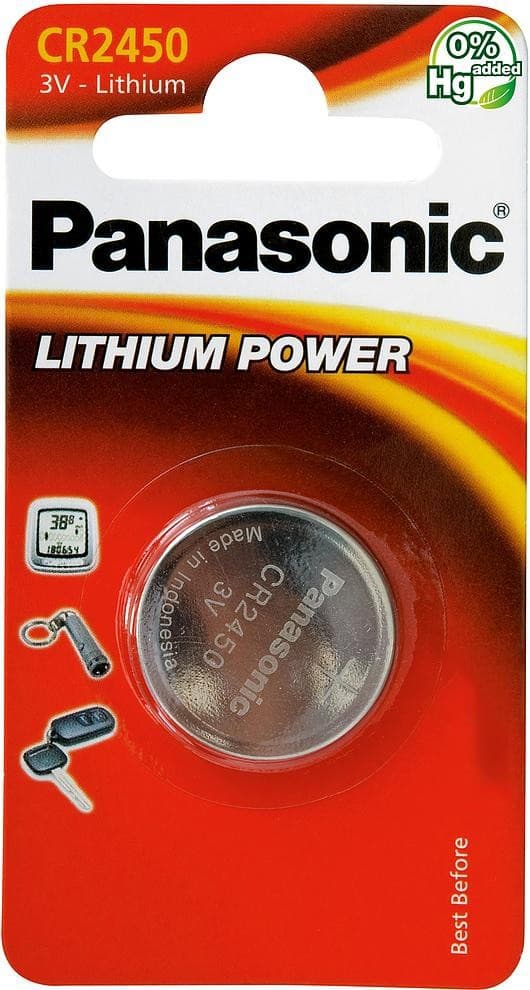 Lithium Button Battery PANASONIC CR2450 3V 1 pcs in blister /price for 1 battery/ GP