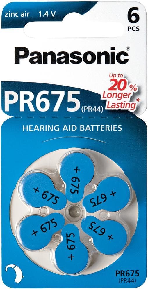 Panasonic hearing aid battery PR675LH/6DC
