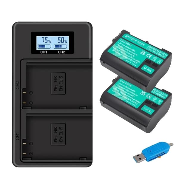 Nikon EN-EL15 Batteri, Kompatibel med D7000, D750, D810, 2 stk batteri