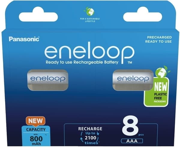 Panasonic Eneloop AAA 800 mAh batteri, 8 st