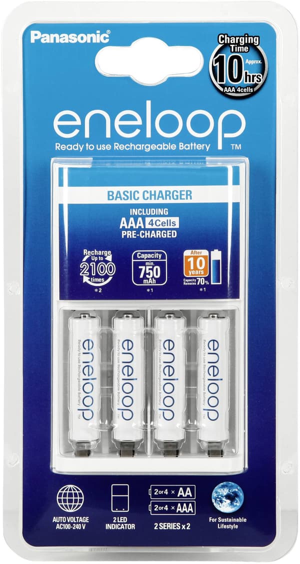 Panasonic eneloop charger BQ-CC51E + 4x750