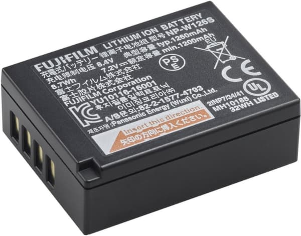 Fujifilm NP W126S - Akku - Li-Ion - 1260 mAh - 8.7 Wh - X-sarjaan X100, X-A20, X-A5, X-A7, X-E4, X-H1, X-Pro3, X-S10, X-T100, X-T200, X-T3, X-T30, X-