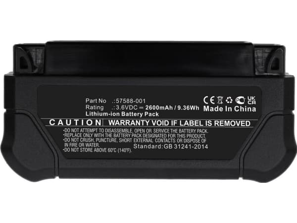 CoreParts - Batteri - 3,6V - Li-Ion - 2600 mAh - 9,36 Wh - sort