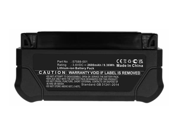 CoreParts - Batteri - 3,6V - Li-Ion - 2600 mAh - 9,36 Wh - sort