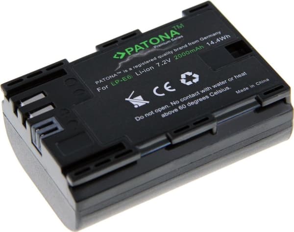 PATONA 1212, litium-ioni (Li-Ion), 2000 mAh, kamera, EOS 5D Mark II, 7,2 V, 14,4 Wh