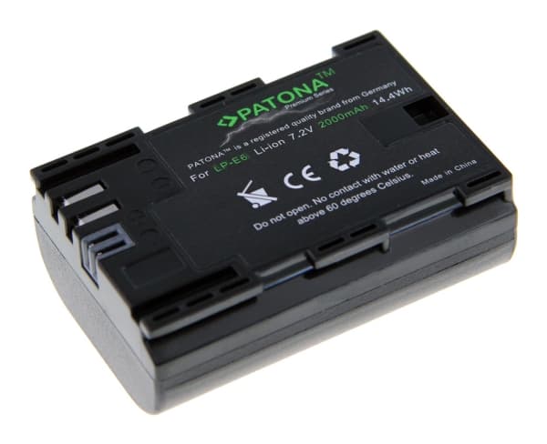 PATONA 1212, litium-ioni (Li-Ion), 2000 mAh, kamera, EOS 5D Mark II, 7,2 V, 14,4 Wh