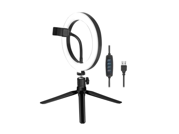 LogiLink LED Ring Fill Light, with tripod, 20 cm