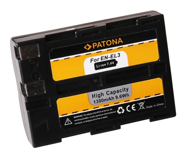 PATONA 1036, litium-ioni (Li-Ion), 1300 mAh, kamera, Nikon D100, D100SLR, D50, D70, 7,4 V, 9,6 Wh