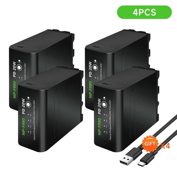 10800mAh NP-F980 Batteri, Høj Kapacitet, Li-ion Teknologi,3 stk batteri