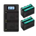 Miniatyrbillede 1 af 2: Kamerabatteri, 8800mAh kapacitet, kompatibel med Sony NP-F550 NP-F750 NP-F960,2 stk F960 1 oplader