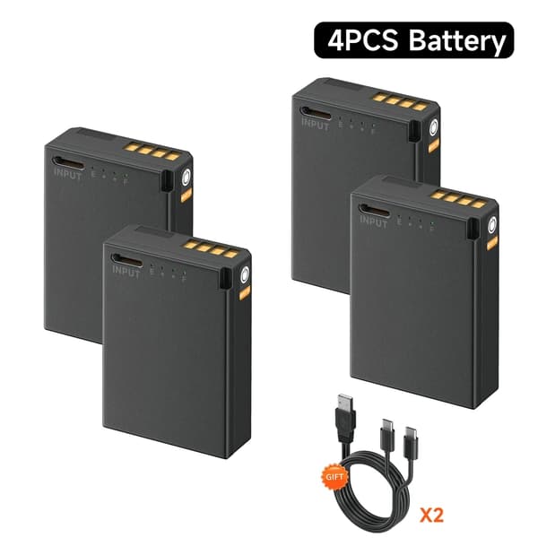 LP-E10 Kamera Batteri, 2300mAh Kapacitet, Type-C Opladning,4 stk Type C batteri