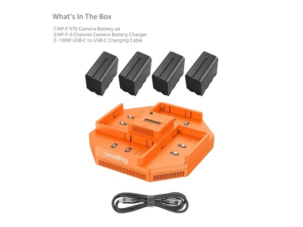 SmallRig NP-F970 4-kanavainen akkulaturi