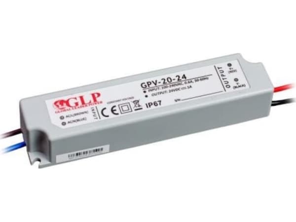 Premium Lux strømforsyning GPV strømforsyning 24W 24V DC ip67 gpv-20-24 led