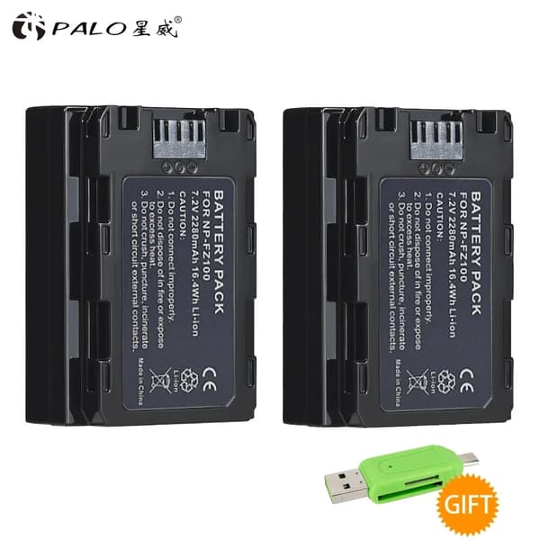 PALO NP-FZ100 Akun Pakkaus, 2280mAh Kapasiteetti, 7.2V Jännite,2 kpl
